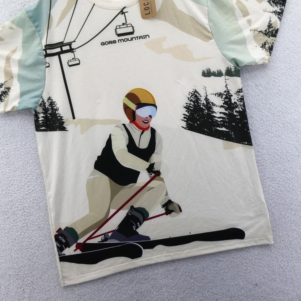 Locale Shirt Mens Large Gore Mountain Ski Resort Graphic White Short Sleeve New - Picture 2 of 10